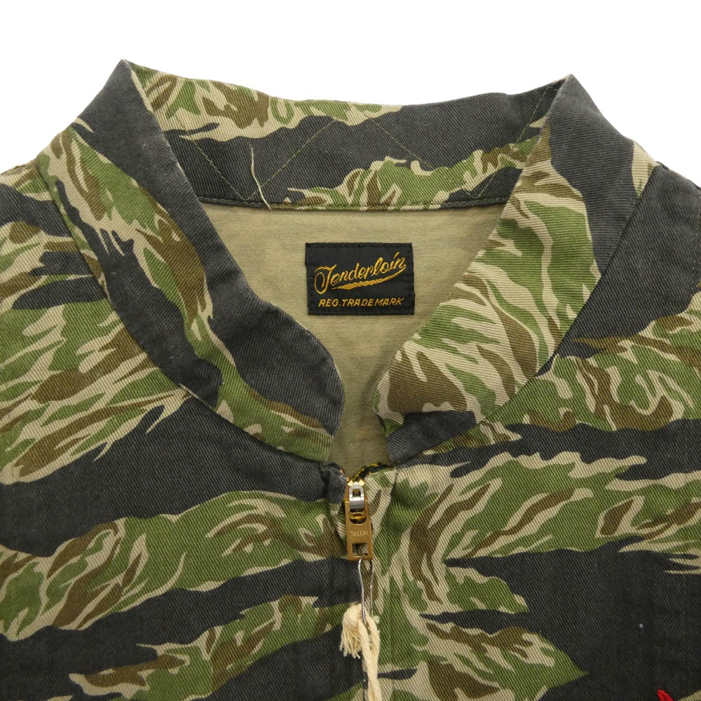 TENDERLOIN テンダーロイン 14SS T-BAMBOO JKT タイガーカモ タイガー ドラゴン バックロゴ 刺繍 バンブージャケット TALON ZIP カモフラージュ系 M【美品】【中古】