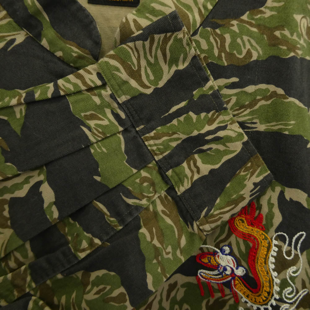 TENDERLOIN テンダーロイン 14SS T-BAMBOO JKT タイガーカモ タイガー ドラゴン バックロゴ 刺繍 バンブージャケット TALON ZIP カモフラージュ系 M【美品】【中古】