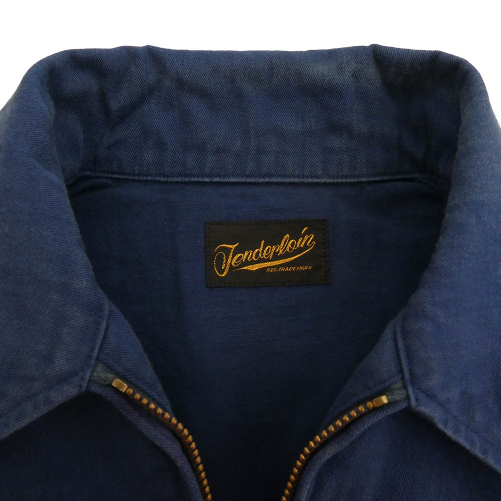 TENDERLOIN テンダーロイン T-WORK JKT ロゴワッペン バック チェーンステッチ ロゴ 刺繍 ワーク ジャケット ネイビー系 M【中古】