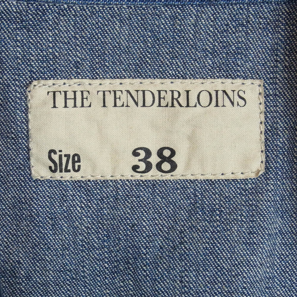 TENDERLOIN テンダーロイン T-NAVY JKT WASHED US ARMY ロゴ ボタン デニム カバーオール ジャケット インディゴブルー系 S【美品】【中古】