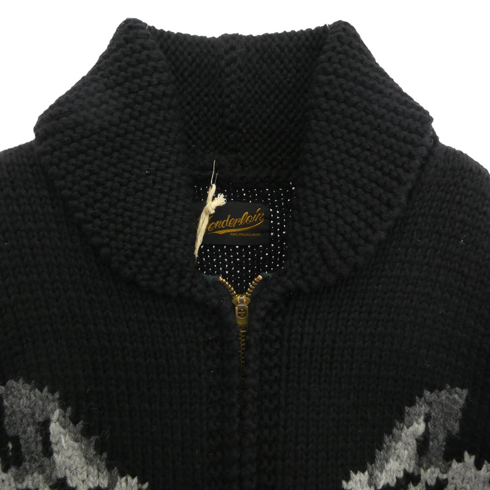 TENDERLOIN テンダーロイン T-COWICHAN ウルフ カウチン ニット ジャケット ブラック ブラック系 M【極上美品】【中古】