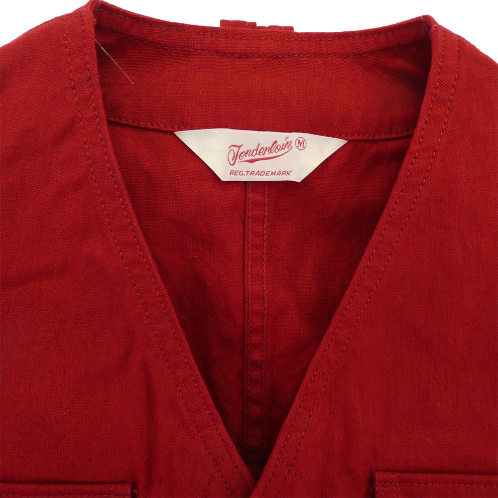TENDERLOIN テンダーロイン T-FIELD VEST フィールド コットンダック生地 ベスト レッド レッド系 M【中古】