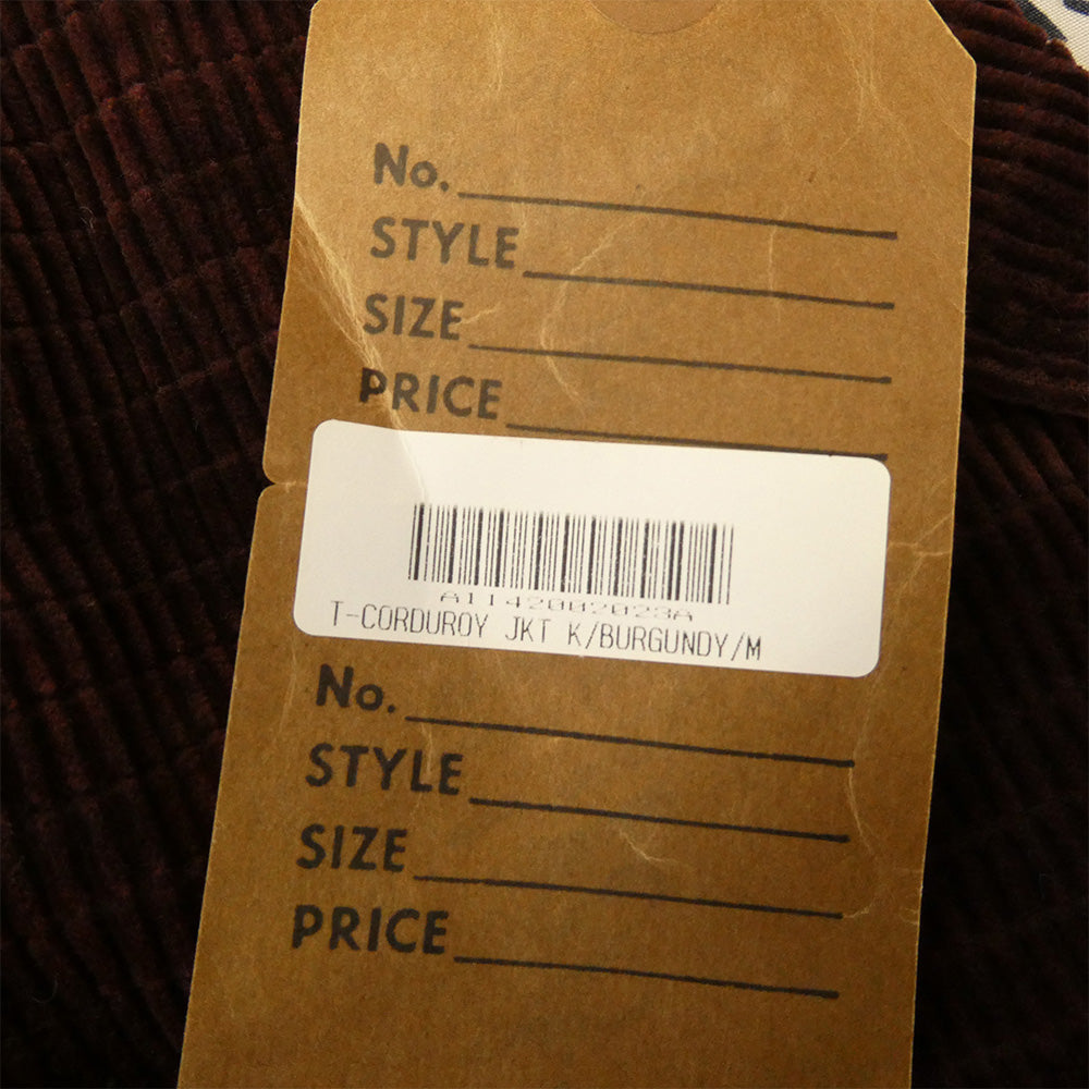 TENDERLOIN テンダーロイン T-CORDUROY JKT コーデュロイ 3B テーラードジャケット エンジ系 M【美品】【中古】