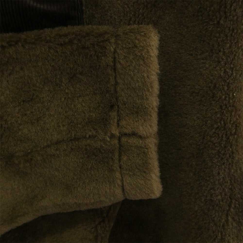 TENDERLOIN テンダーロイン T-D2 ファーカラー ハーフボタンアップ フリース プルオーバー ジャケット モスグリーン系 M【美品】【中古】