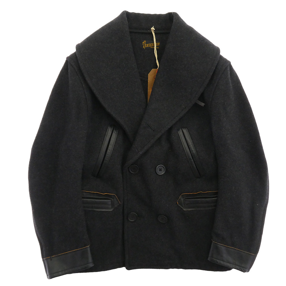 TENDERLOIN テンダーロイン T-RAIL ROADER SPECIAL HEATHER レザー切替 レイルローダー スペシャル Pコート ブラック系 M【中古】