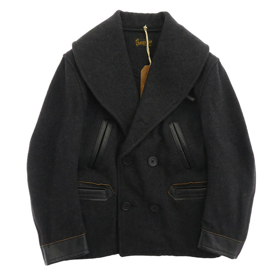 TENDERLOIN テンダーロイン T-RAIL ROADER SPECIAL HEATHER レザー切替 レイルローダー スペシャル Pコート ブラック系 M【中古】