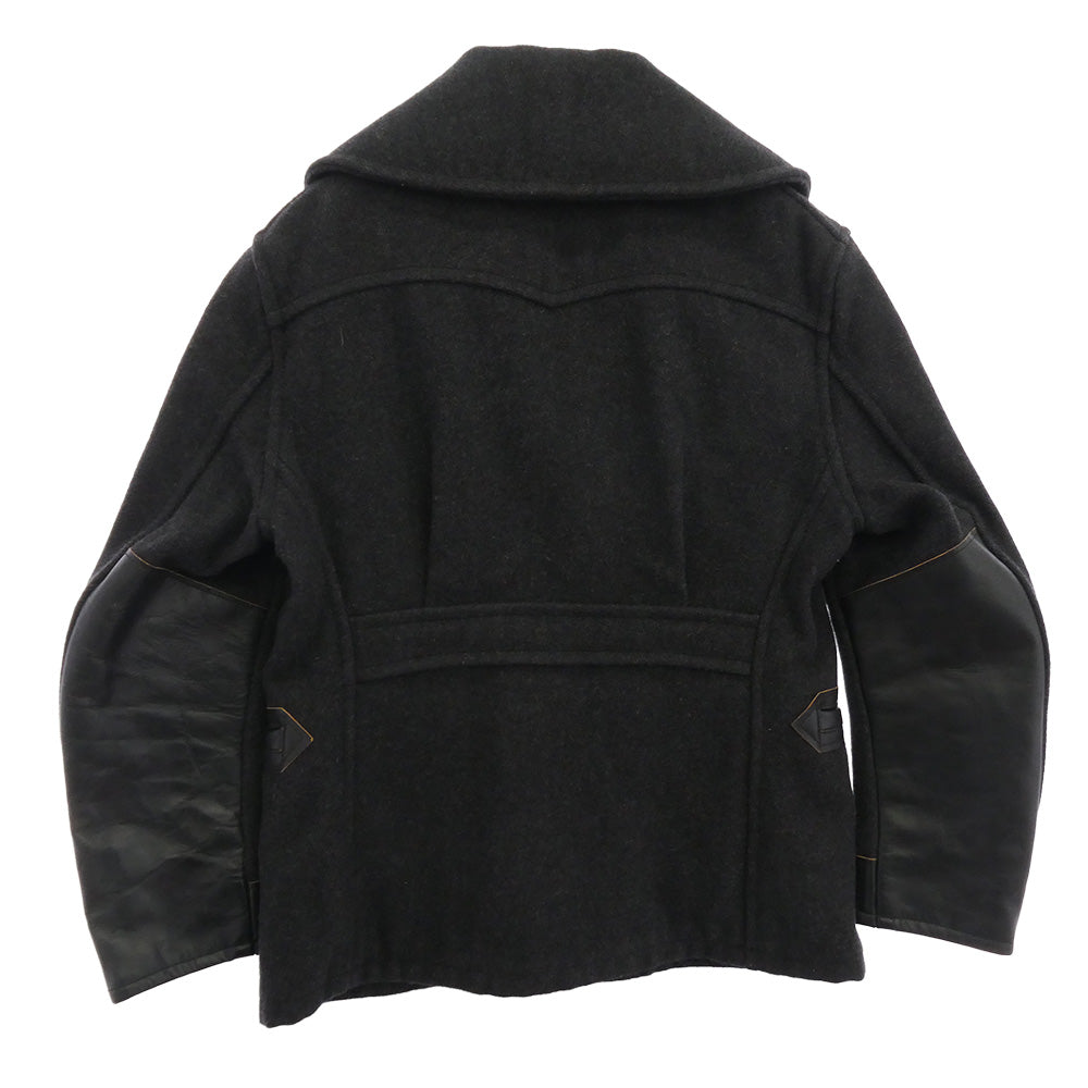 TENDERLOIN テンダーロイン T-RAIL ROADER SPECIAL HEATHER レザー切替 レイルローダー スペシャル Pコート ブラック系 M【中古】