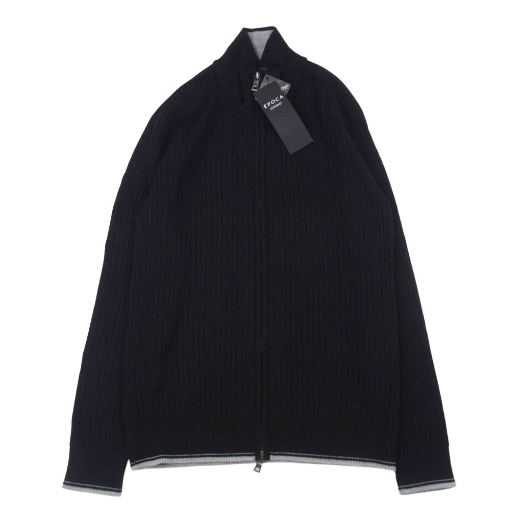EPOCA UOMO エポカウォモ M1N36-451-09 ホールガーメント ジップ ニット ブラック系 46【極上美品】【中古】