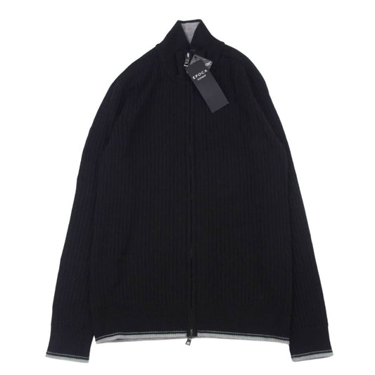 EPOCA UOMO エポカウォモ M1N36-451-09 ホールガーメント ジップ ニット ブラック系 46【極上美品】【中古】