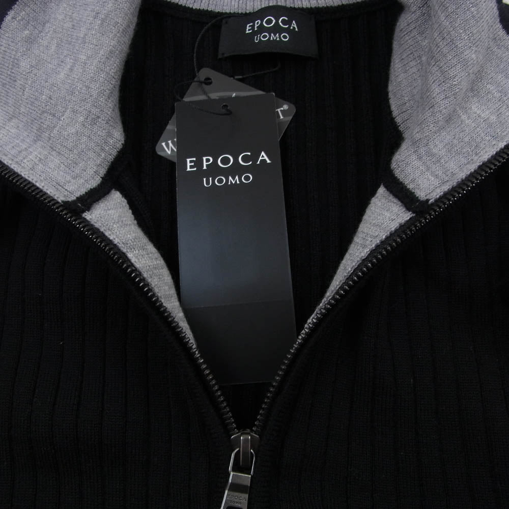 EPOCA UOMO エポカウォモ M1N36-451-09 ホールガーメント ジップ ニット ブラック系 46【極上美品】【中古】