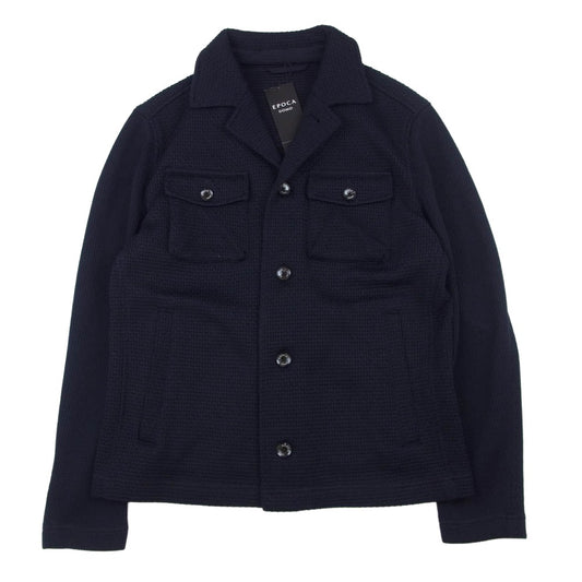 EPOCA UOMO エポカウォモ M1P60-441-29 ポリエステル メッシュ シャツ ジャケット ネイビー系 46【極上美品】【中古】