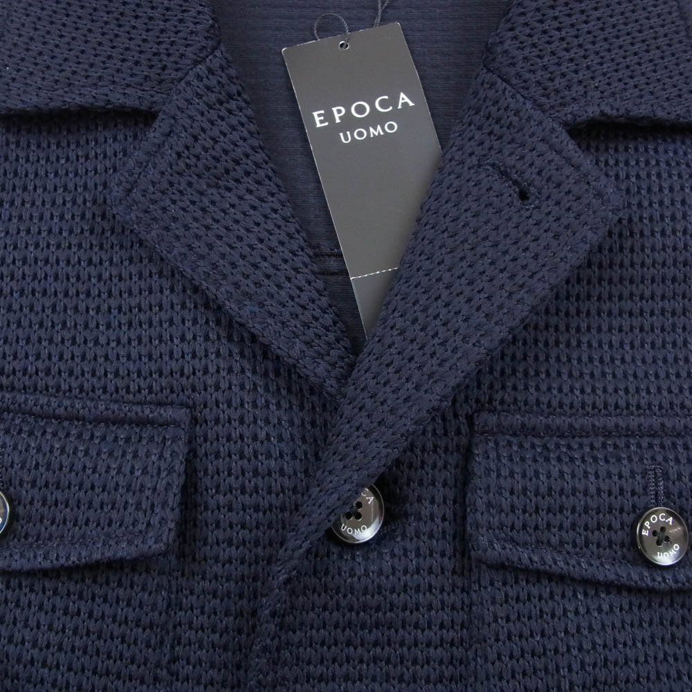 EPOCA UOMO エポカウォモ M1P60-441-29 ポリエステル メッシュ シャツ ジャケット ネイビー系 46【極上美品】【中古】