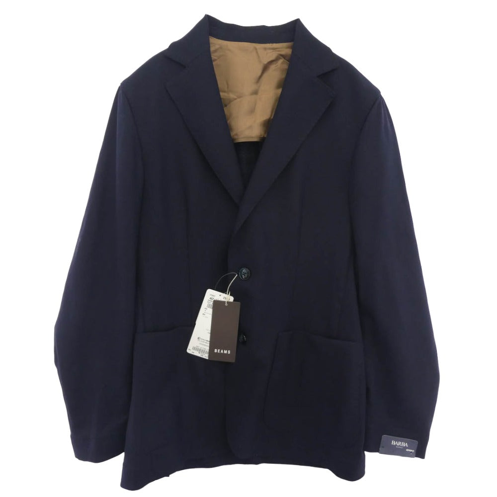 BARBA バルバ HOPSACK ホップサック 2B テーラードジャケット ダークネイビー系 46【極上美品】【中古】