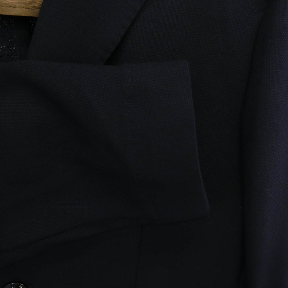 BARBA バルバ HOPSACK ホップサック 2B テーラードジャケット ダークネイビー系 46【極上美品】【中古】