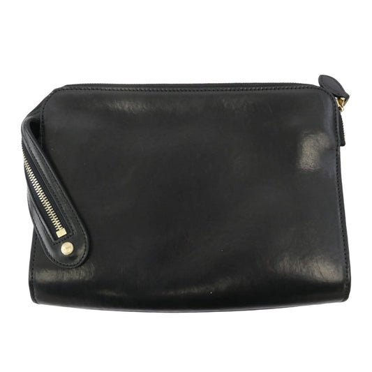 GANZO ガンゾ GUD レザー ロゴ刻印 セカンド クラッチバッグ ブラック系 表記なし【中古】