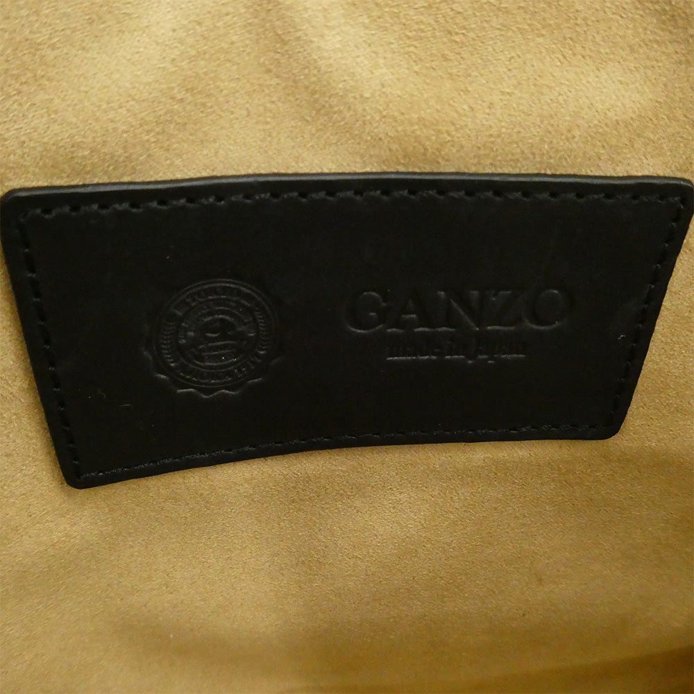 GANZO ガンゾ GUD レザー ロゴ刻印 セカンド クラッチバッグ ブラック系 表記なし【中古】