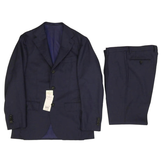 ブリッラ ペル イル グスト 24-17-0225-015 ウールツイル ヘリンボーン スーツ 3B テーラードジャケット ネイビー系 48【美品】【中古】