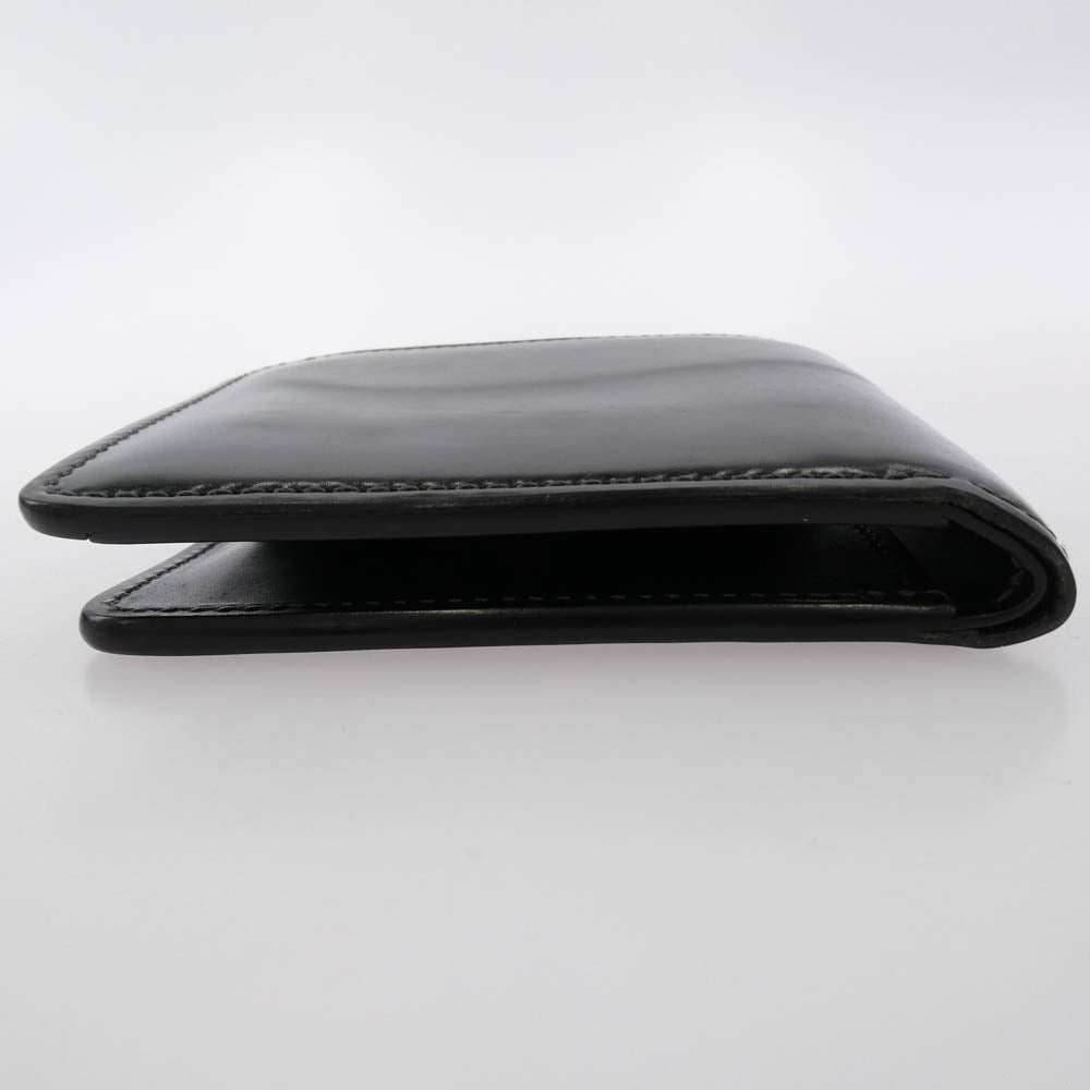 WILDSWANS ワイルドスワンズ タイガースブラザーズ別注 SP-GROUNDER シェルコードバン BLACK 内装サドルプルアップ シルバーステッチ コンパクトウォレット 二つ折り財布 ブラック系【中古】