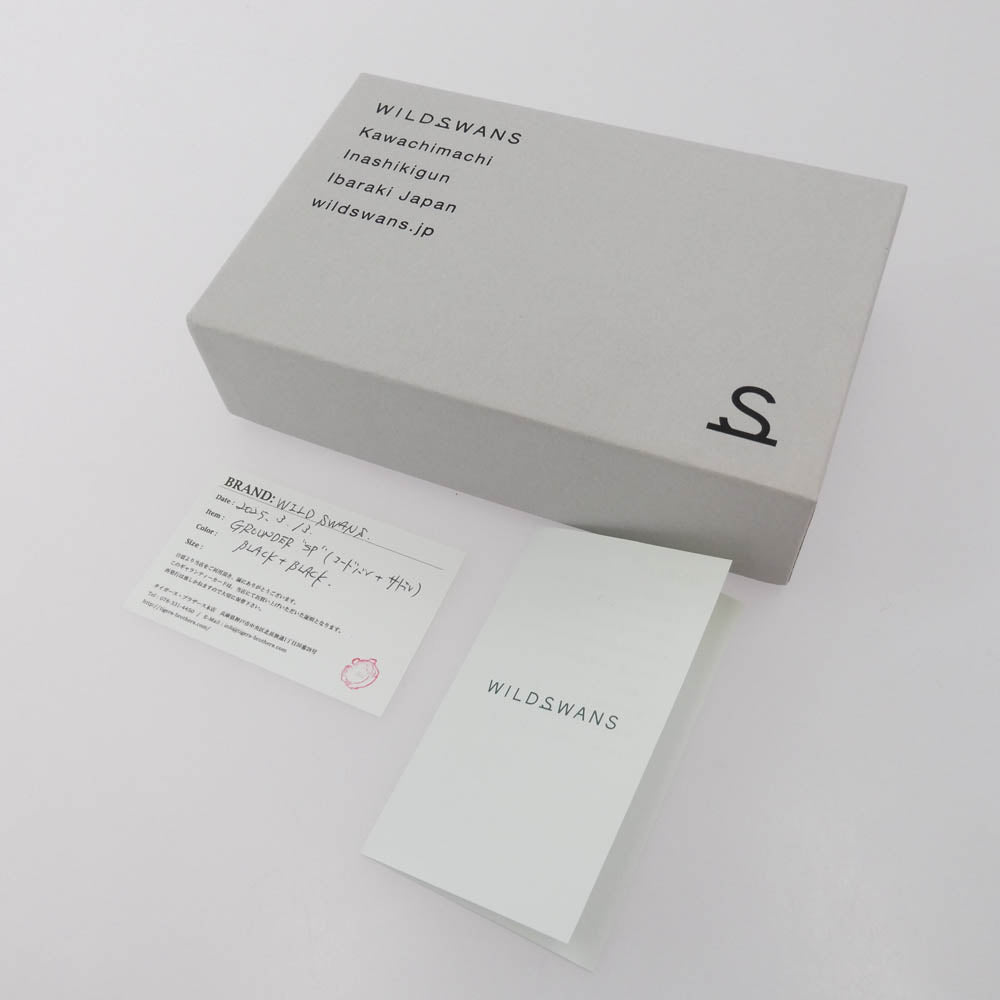 WILDSWANS ワイルドスワンズ タイガースブラザーズ別注 SP-GROUNDER シェルコードバン BLACK 内装サドルプルアップ シルバーステッチ コンパクトウォレット 二つ折り財布 ブラック系【中古】