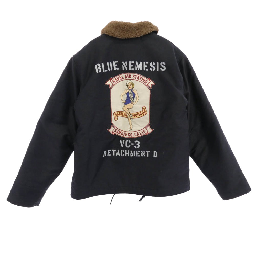 TOY'S McCOY トイズマッコイ TMJ2319 N-1 DECK JACKET MARILYN MONROE MISS N.A.S. マリリンモンロー デッキ ジャケット ミリタリージャケット ネイビー系 40【新古品】【未使用】【中古】
