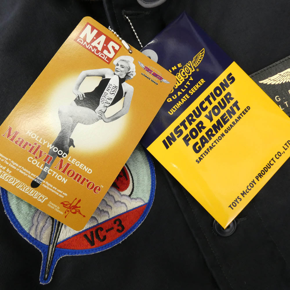 TOY'S McCOY トイズマッコイ TMJ2319 N-1 DECK JACKET MARILYN MONROE MISS N.A.S. マリリンモンロー デッキ ジャケット ミリタリージャケット ネイビー系 40【新古品】【未使用】【中古】