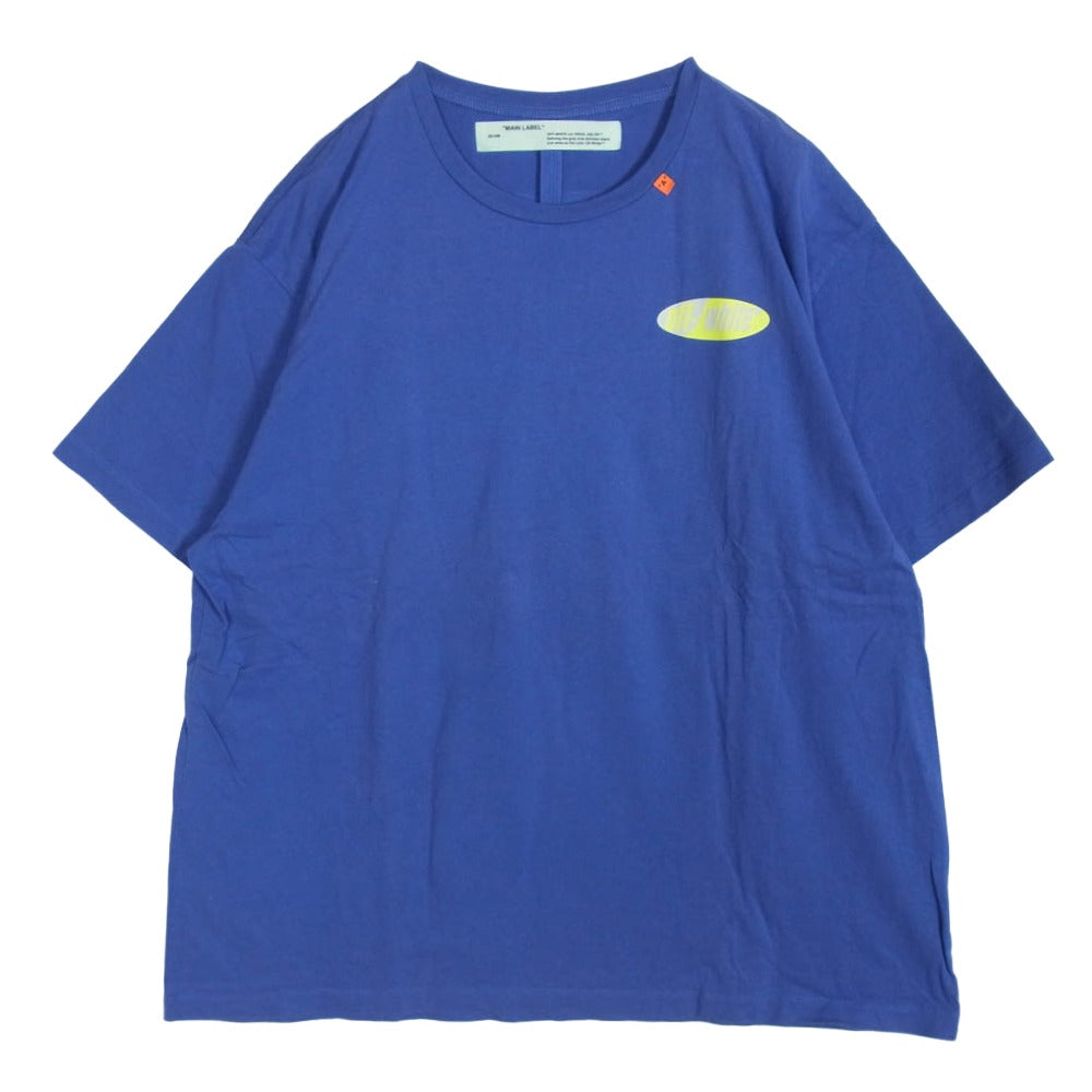 OFF-WHITE オフホワイト 19SS OMAA038S19185006 Split Logo S/S Over Tee バックアロープリント スプリットロゴ Tシャツ 半袖カットソー ブルー系 L【中古】