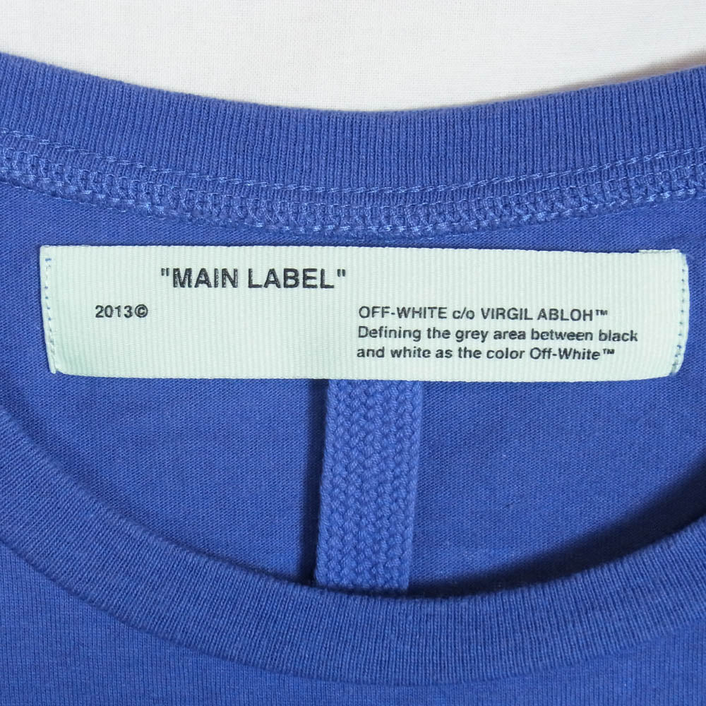 OFF-WHITE オフホワイト 19SS OMAA038S19185006 Split Logo S/S Over Tee バックアロープリント スプリットロゴ Tシャツ 半袖カットソー ブルー系 L【中古】