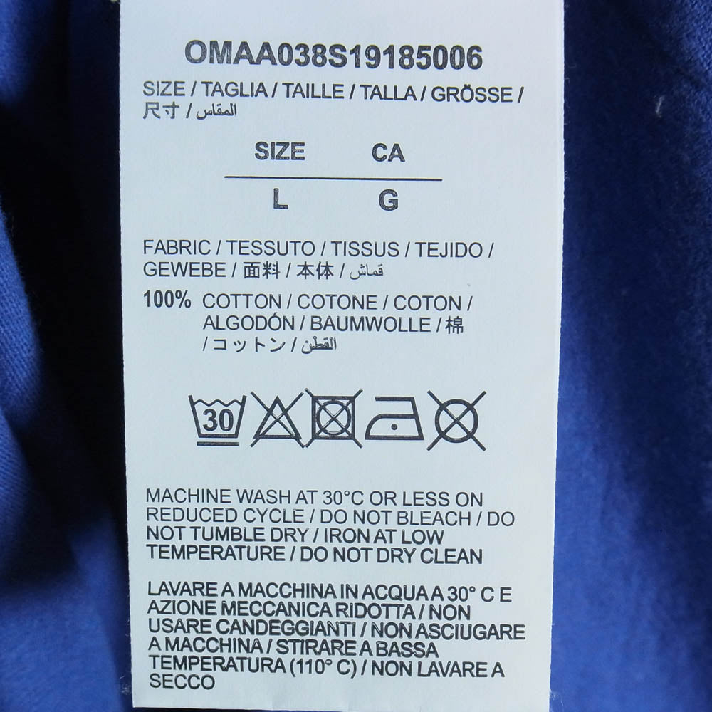 OFF-WHITE オフホワイト 19SS OMAA038S19185006 Split Logo S/S Over Tee バックアロープリント スプリットロゴ Tシャツ 半袖カットソー ブルー系 L【中古】