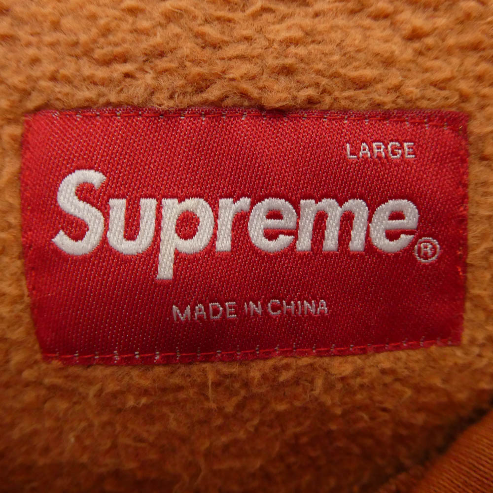 Supreme シュプリーム 19AW Overdyed Hooded Sweatshirt アームロゴ刺繍 オーバーダイ フーデッド スウェット シャツ プルオーバーパーカー ブラウン系 L【中古】