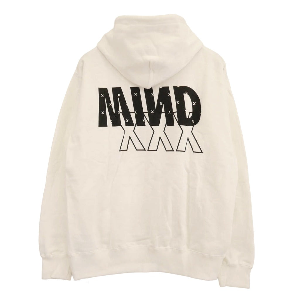 WIND AND SEA ウィンダンシー 20AW WDS-XXX-04 × GOD SELECTION XXX ゴッドセレクショントリプルエックス ロゴプリント プルオーバーパーカー ホワイト系 L【極上美品】【中古】