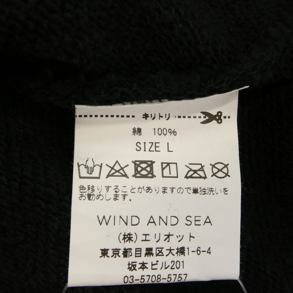 WIND AND SEA ウィンダンシー WDS-XXX-SP-07 × GOD SELECTION XXX ゴッドセレクショントリプルエックス ロゴプリント プルオーバーパーカー ブラック系 L【中古】