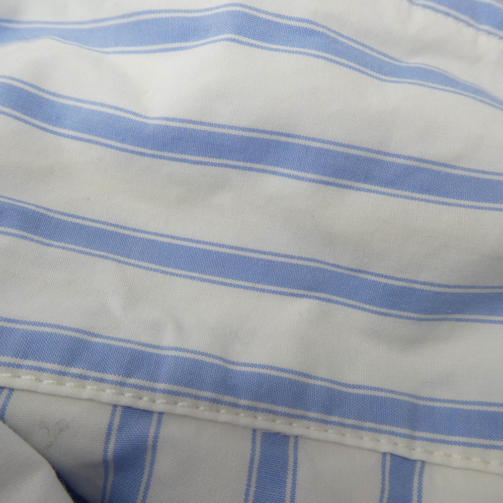 STUSSY ステューシー 23SS 1110279 Coach Shirt Stripe バックロゴプリント ストライプ コーチジャケット ホワイト系 ライトブルー系 L【中古】