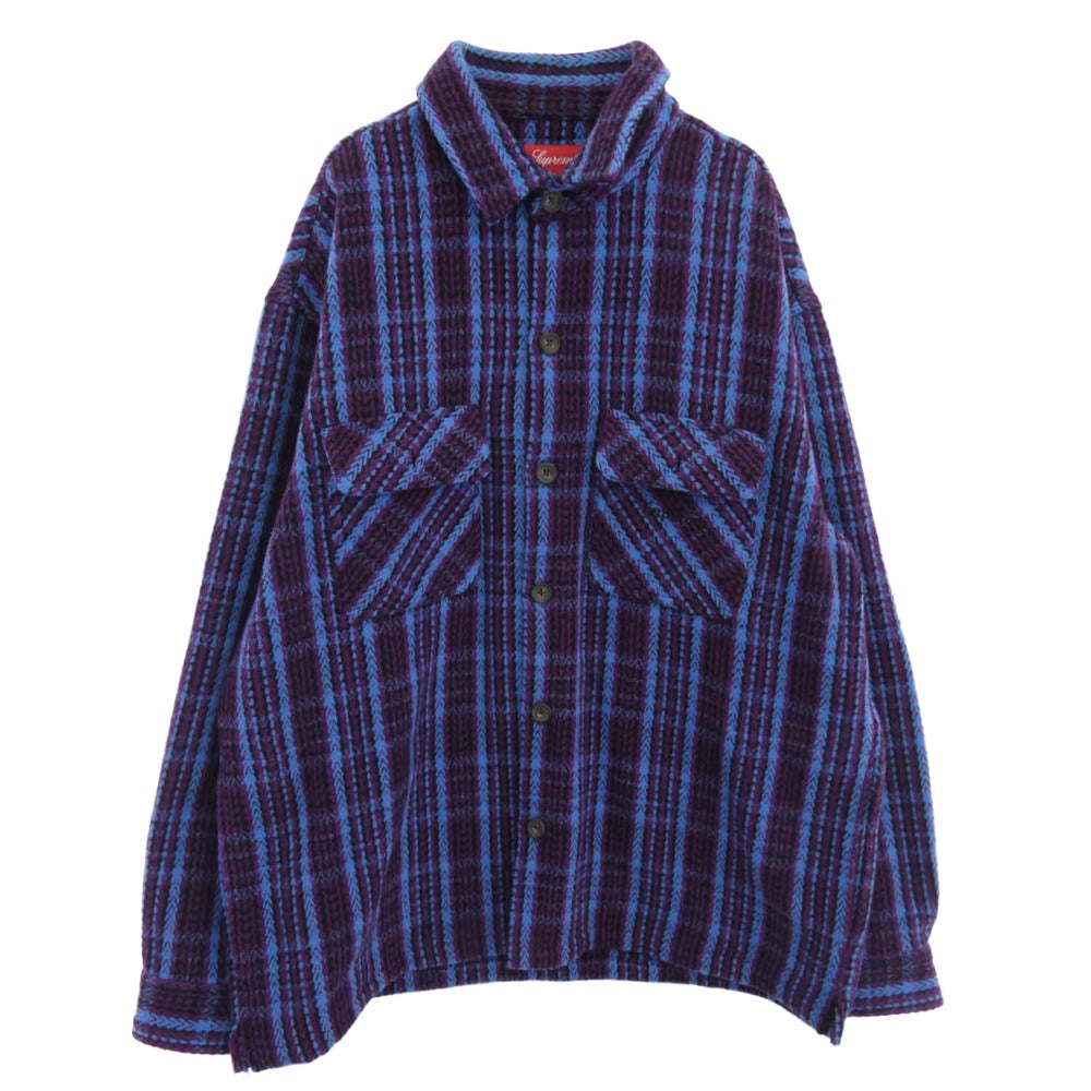 Supreme シュプリーム 22AW Heavy Flannel Shirt ヘビー フランネル シャツ ジャケット パープル系 ブルー系 L【中古】