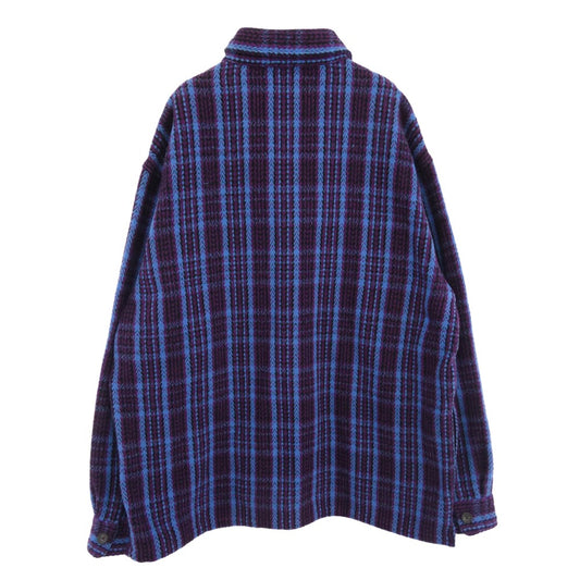 Supreme シュプリーム 22AW Heavy Flannel Shirt ヘビー フランネル シャツ ジャケット パープル系 ブルー系 L【中古】