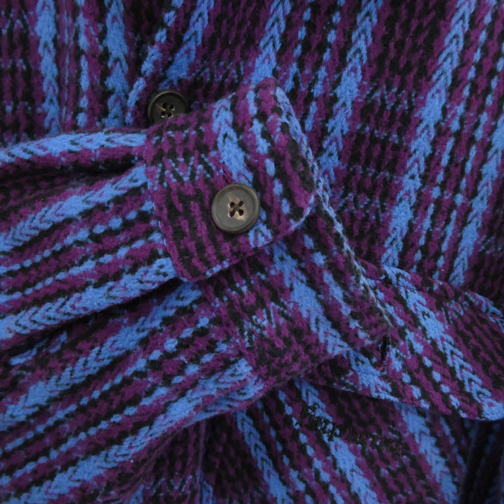 Supreme シュプリーム 22AW Heavy Flannel Shirt ヘビー フランネル シャツ ジャケット パープル系 ブルー系 L【中古】