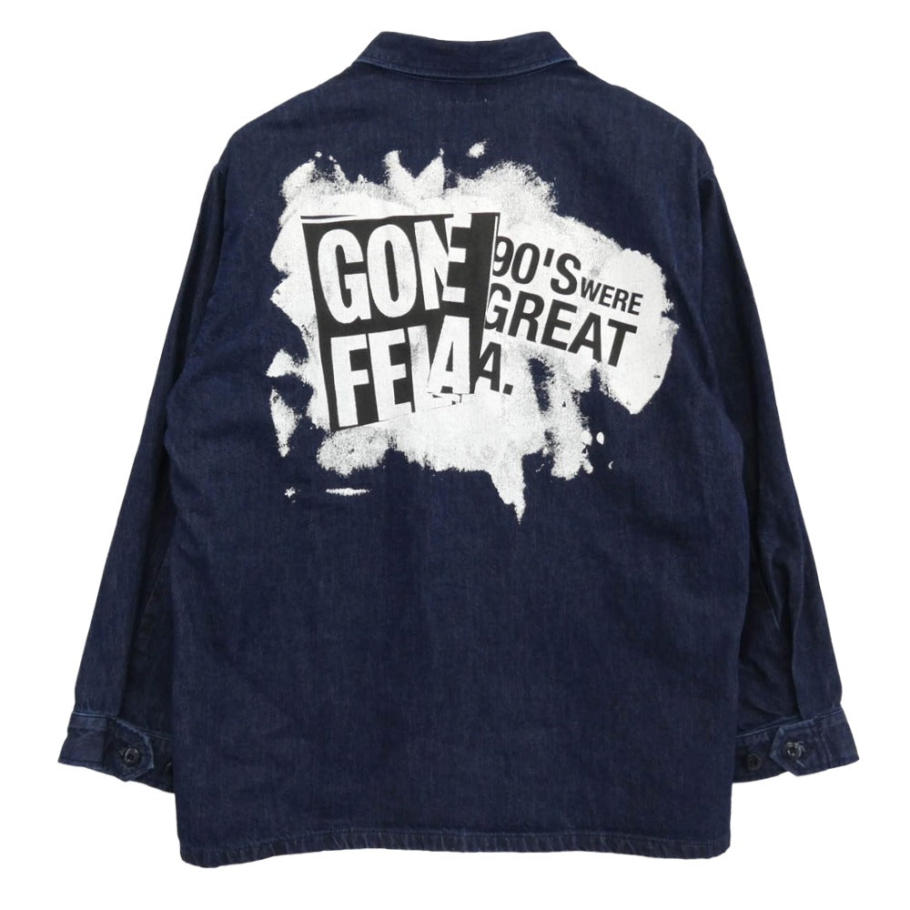 WTAPS ダブルタップス 23SS 231WVDT-SHM02 JMOD LS COTTON DENIM PASTHG バックペイントデザイン インデイゴ デニム カバーオール ジャケット インディゴブルー系 X/03【中古】