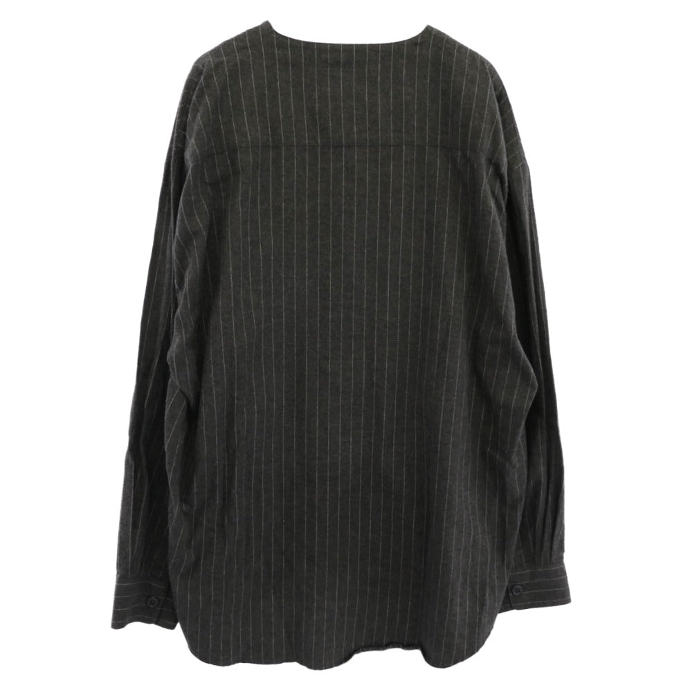 WTAPS ダブルタップス 22SS 221TQDT-SHM01 LEAGUE LS COTTON FLANNEL STRIPE フランネル ストライプ リーグ ロングスリーブシャツ 長袖シャツ グレー系 X/03【中古】