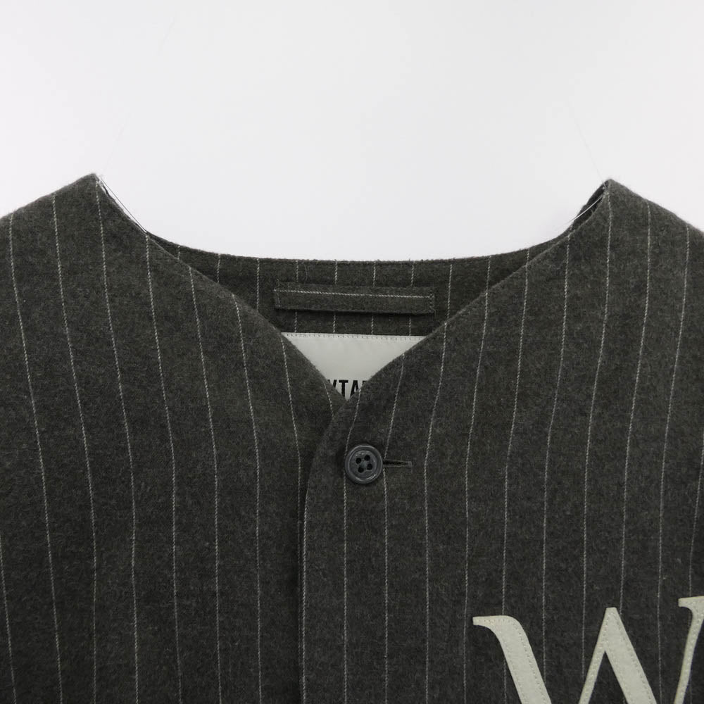 WTAPS ダブルタップス 22SS 221TQDT-SHM01 LEAGUE LS COTTON FLANNEL STRIPE フランネル ストライプ リーグ ロングスリーブシャツ 長袖シャツ グレー系 X/03【中古】