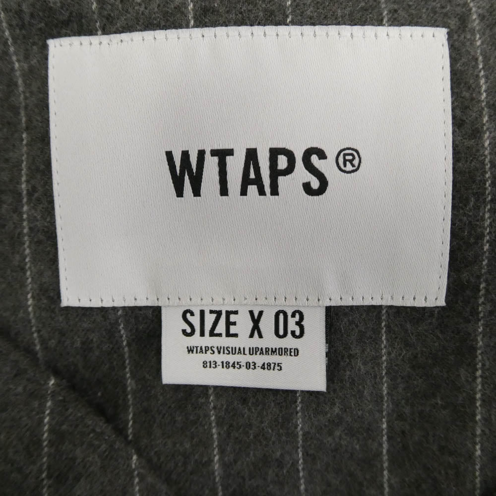 WTAPS ダブルタップス 22SS 221TQDT-SHM01 LEAGUE LS COTTON FLANNEL STRIPE フランネル ストライプ リーグ ロングスリーブシャツ 長袖シャツ グレー系 X/03【中古】