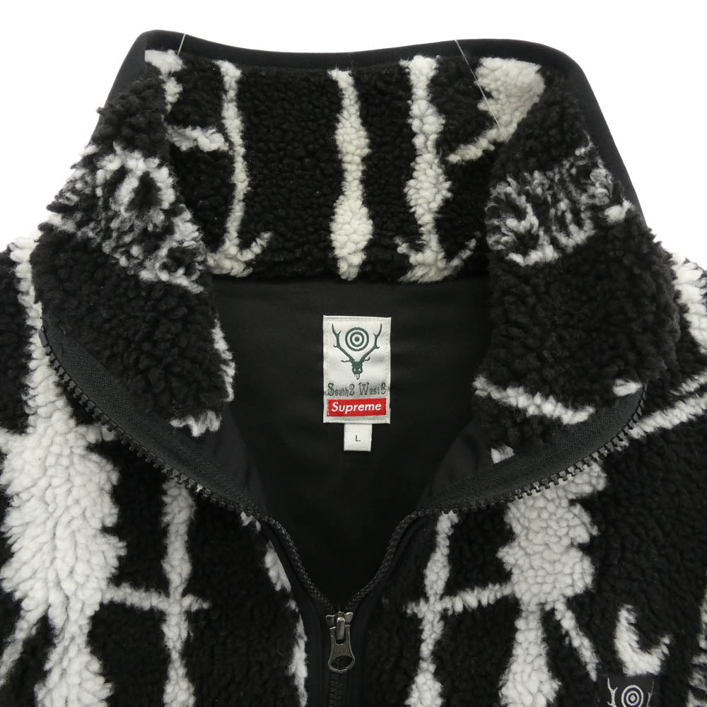 Supreme シュプリーム 21SS × SOUTH2 WEST8 Fleece Jacket サウスツー ウエストエイト フリース ジャケット ブラック系 L【中古】