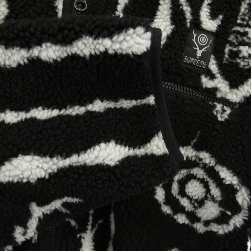 Supreme シュプリーム 21SS × SOUTH2 WEST8 Fleece Jacket サウスツー ウエストエイト フリース ジャケット ブラック系 L【中古】