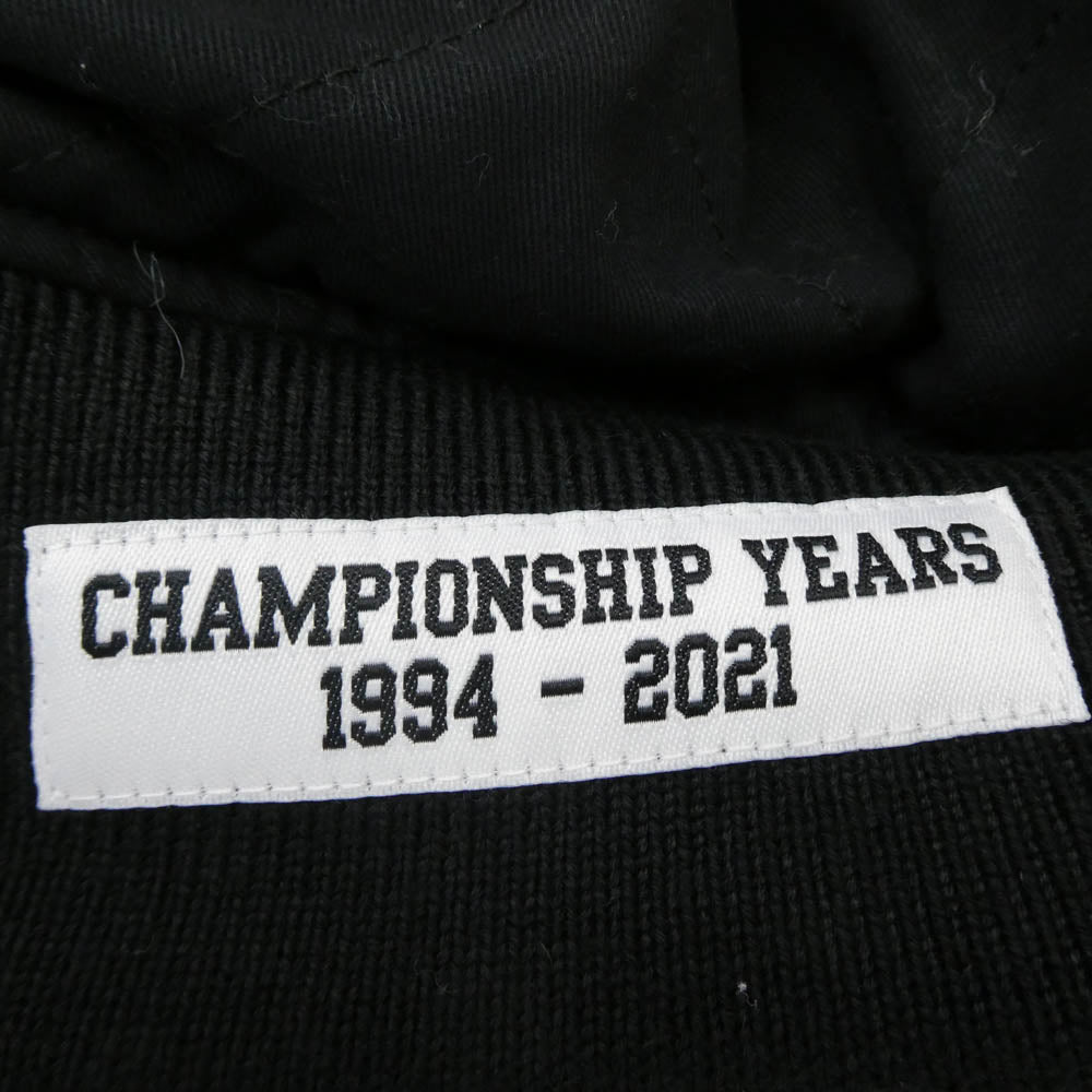 Supreme シュプリーム 21AW × Mitchell & Ness Sequin Logo Varsity Jacket ミッチェル & ネス シークイン ロゴ バーシティ ジャケット スパンコール ロゴ ナイロン スタジャン ブラック系 M【中古】