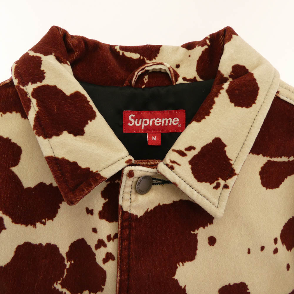 Supreme シュプリーム 20SS Cow Velvet Chore Coat 牛柄 アニマル カウ ベルベット カバーオール チョア コート ジャケット M【中古】