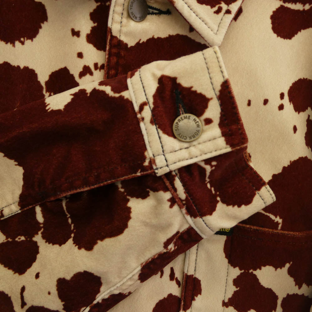 Supreme シュプリーム 20SS Cow Velvet Chore Coat 牛柄 アニマル カウ ベルベット カバーオール チョア コート ジャケット M【中古】