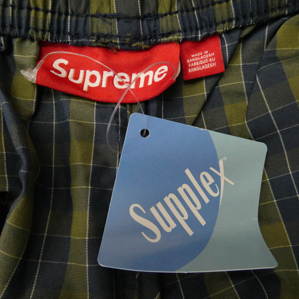 Supreme シュプリーム 25AW Plaid Warm Up Pant プレイド ウォーム アップ パンツ ネイビー系 グリーン系 XL【新古品】【未使用】【中古】