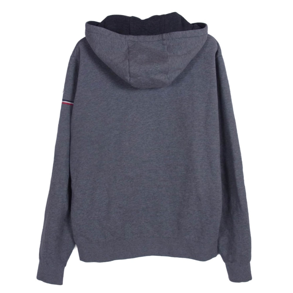 MONCLER モンクレール 420918411350 Maglia Cardigan マリア ロゴワッペン カーディガン フルジップ パーカー フーディー グレー系 L【中古】