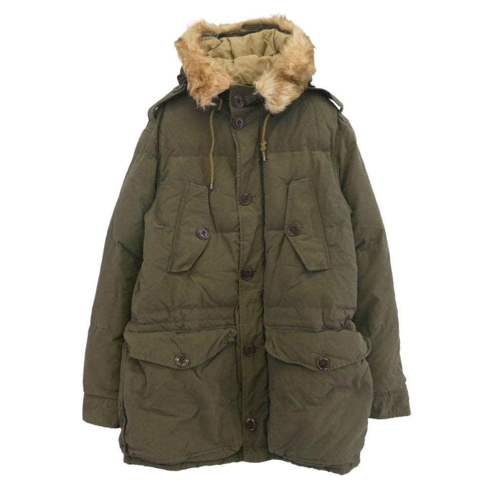 POLO RALPH LAUREN ポロ・ラルフローレン JR-RL-YW0672 リアルファー ダウン ジャケット モスグリーン系 M【中古】