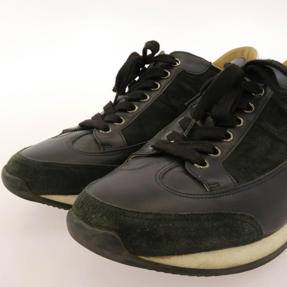 HERMES エルメス Quick クイック Hロゴ ローカット スニーカー ブラック系 43【中古】