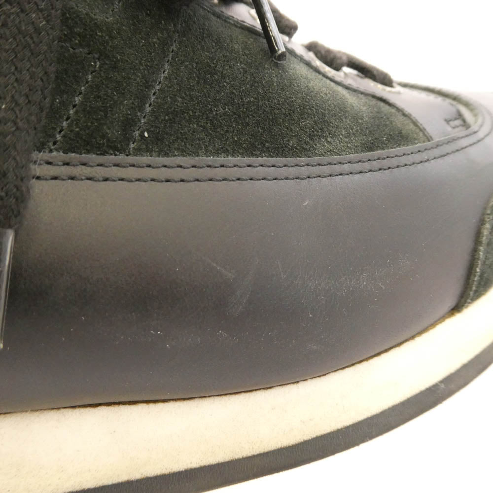 HERMES エルメス Quick クイック Hロゴ ローカット スニーカー ブラック系 43【中古】