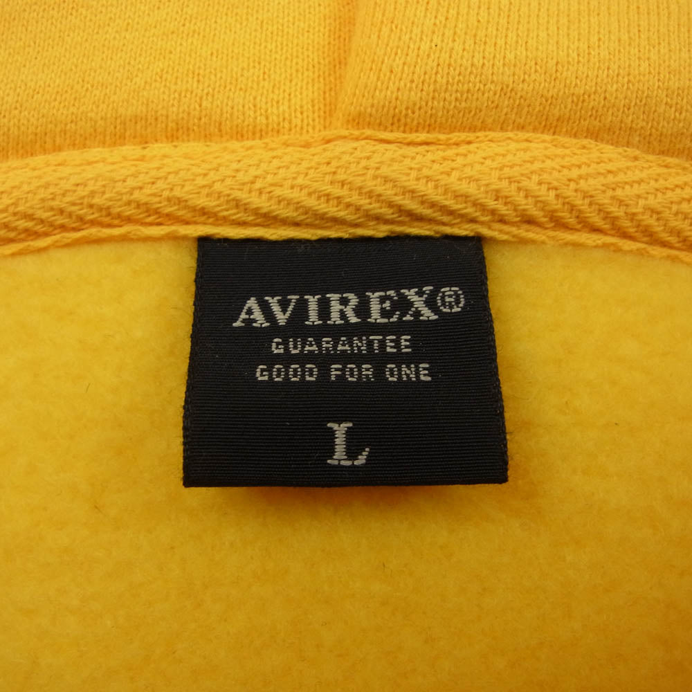 AVIREX アヴィレックス 6113411 VARSITY BIG PARKA AVIATORS KING ヴァーシティ アヴィエーター キングス フルジップ パーカー イエロー系 L【中古】